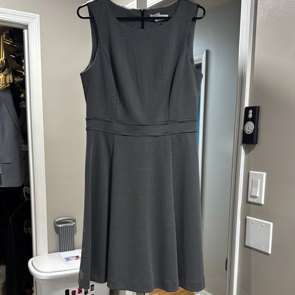 White House Black Market Gray Sleeveless A-line Midi Dress